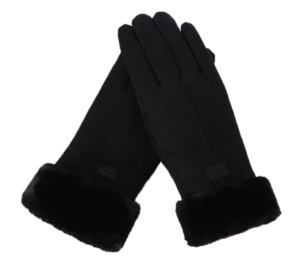 Flausch Handschuhe Schwarz
