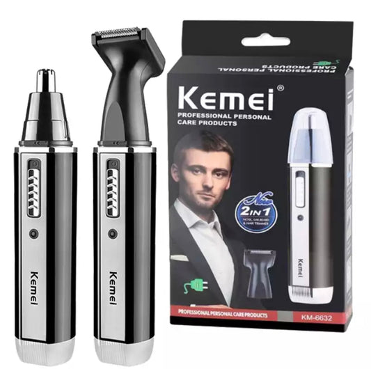 Kemei Elektrischer 4in1 Mini Nasen und Ohrenhaar Trimmer Akku Rasierer