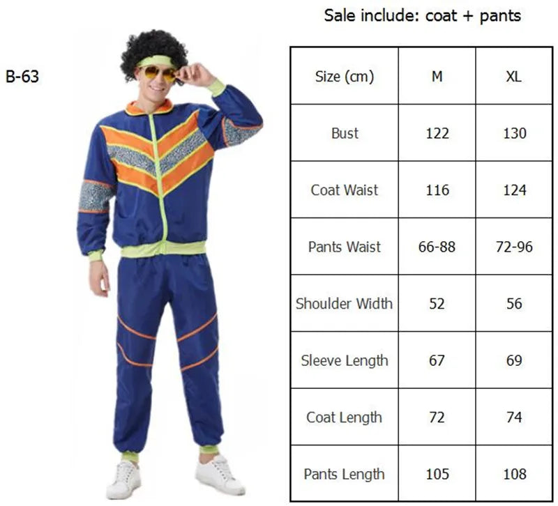 80er Jahre Kostüm Dunkel Blau Herren