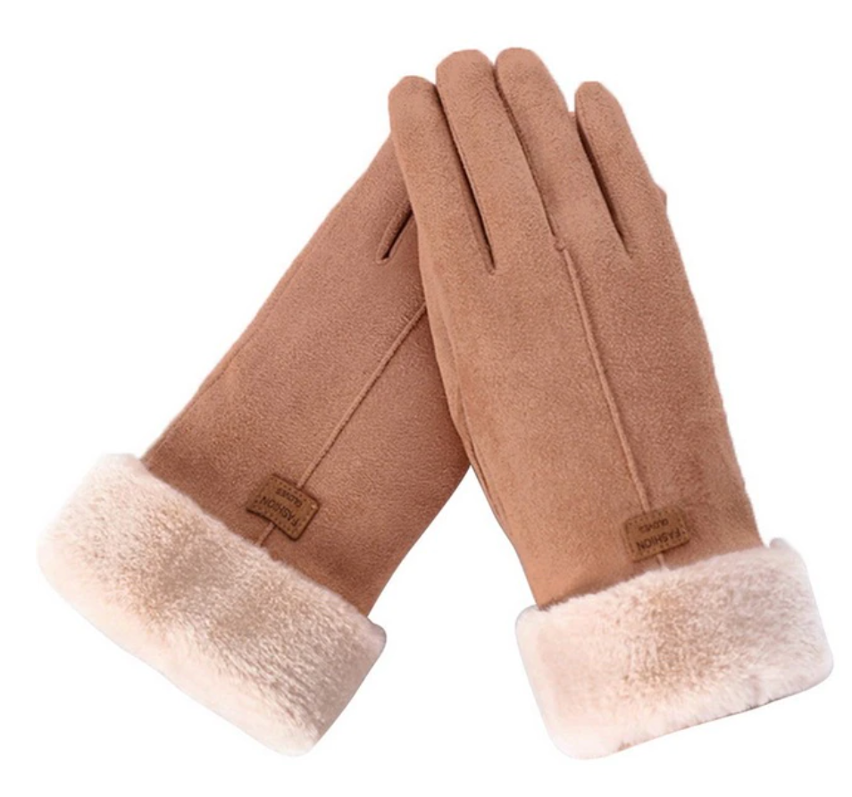 Flausch Handschuhe Braun