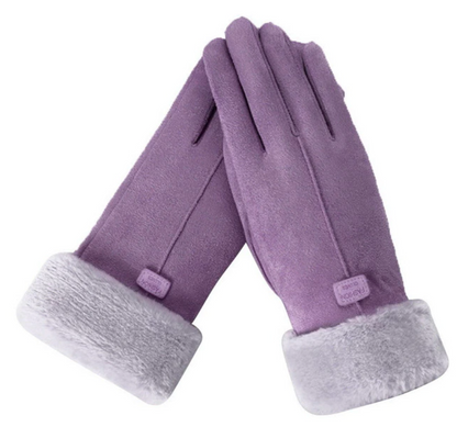 Flausch Handschuhe Violett