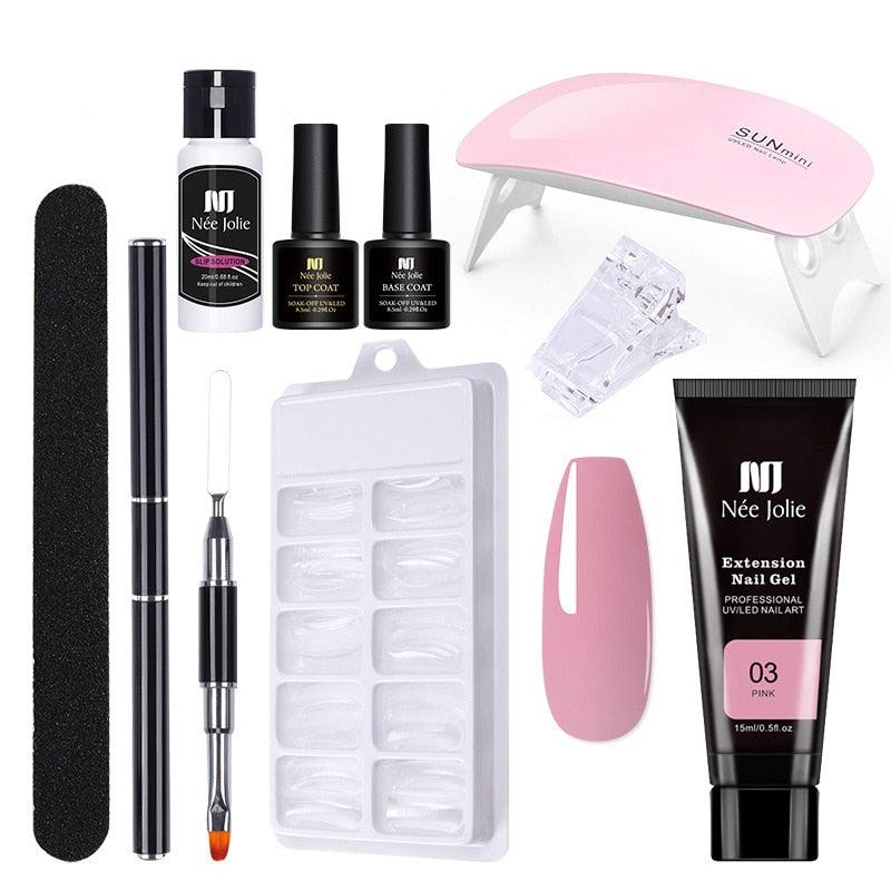 Nagel Set mit UV Gel 9Stk. Set 2