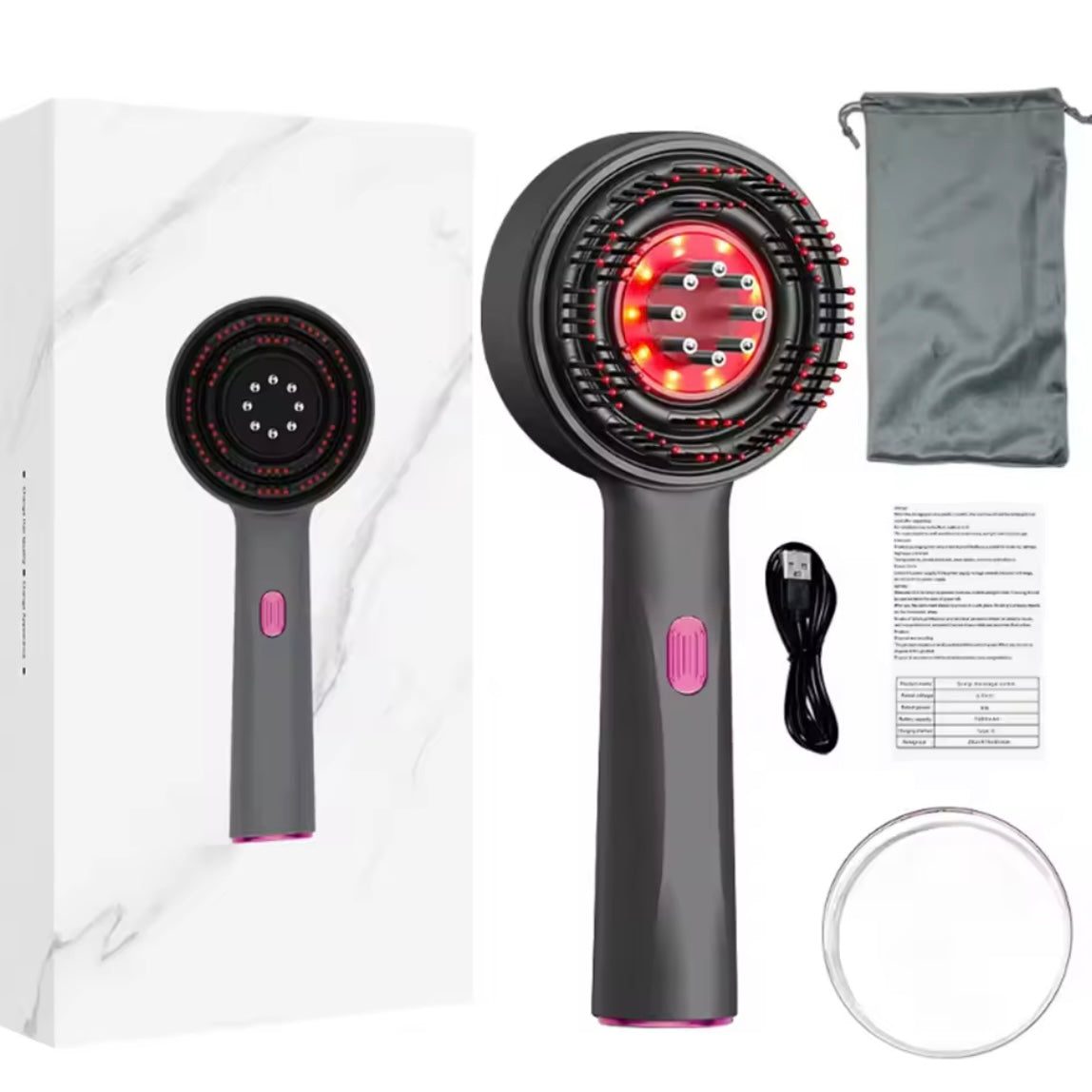 Vibratsions-Massage Haarbürste Grau