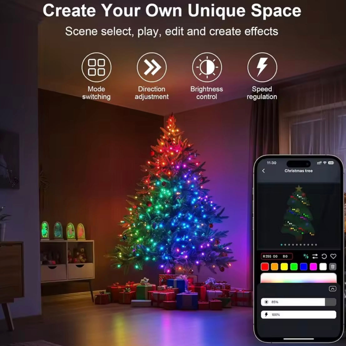 Smarte Weihnachtsbaum Lichterkette