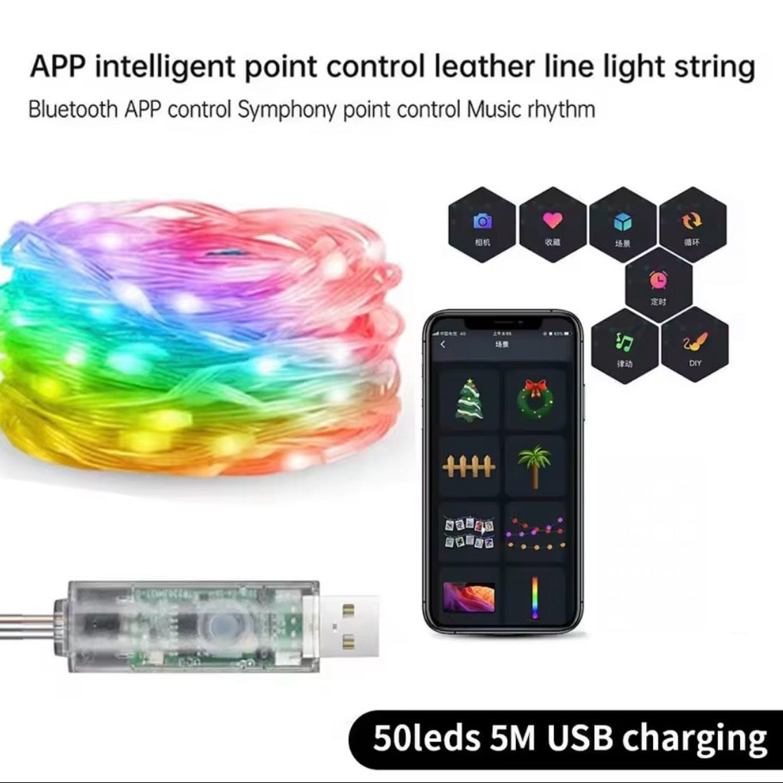 Smarte Weihnachtsbaum Lichterkette 5m