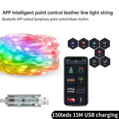 Smarte Weihnachtsbaum Lichterkette 15m