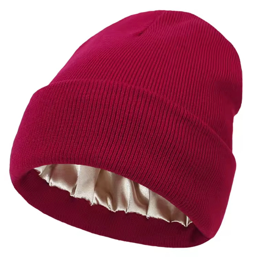 Wintermütze mit Seidenfutter Rot