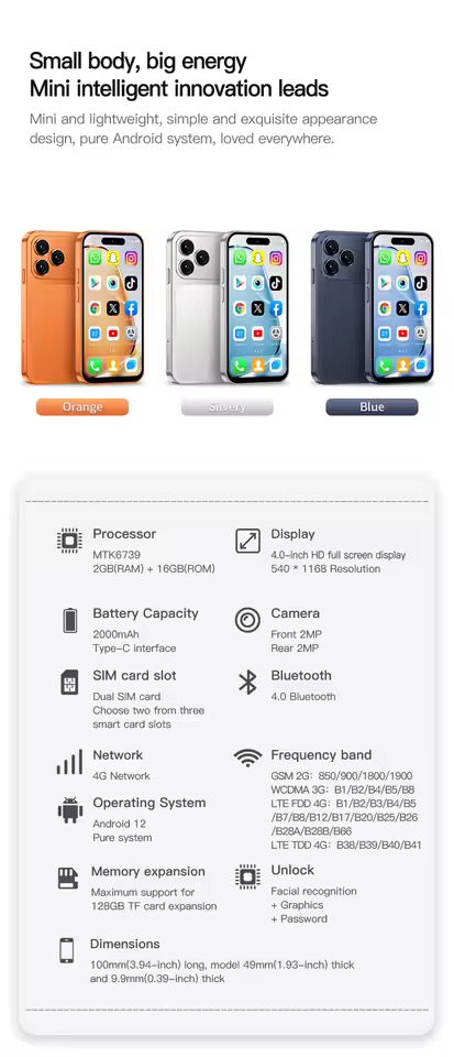 Mini Smartphone A18 Pro