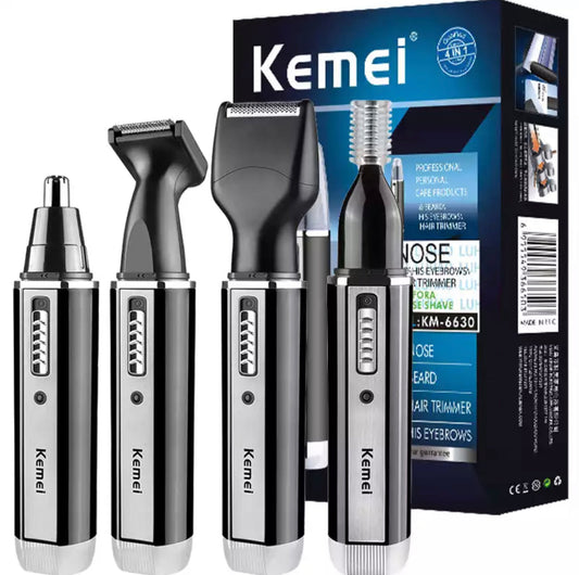 Kemei Elektrischer 4in1 Mini Nasen und Ohrenhaar Trimmer Akku Rasierer
