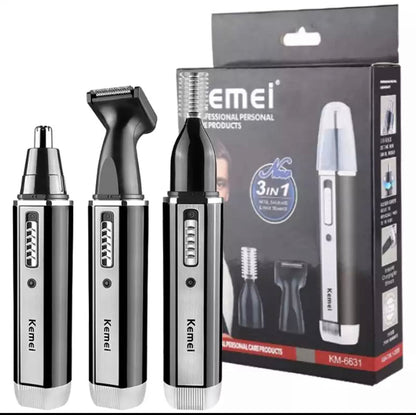 Kemei Elektrischer 4in1 Mini Nasen und Ohrenhaar Trimmer Akku Rasierer