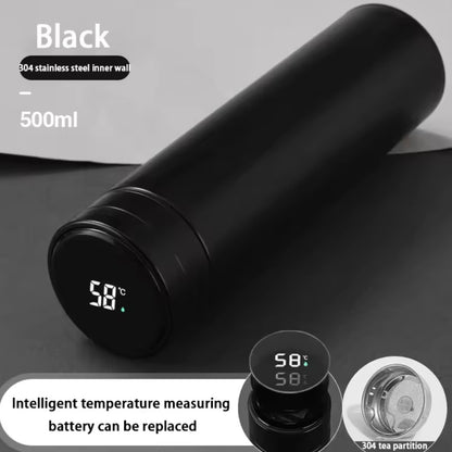 Thermoskanne mit Themperaturanzeige Schwarz