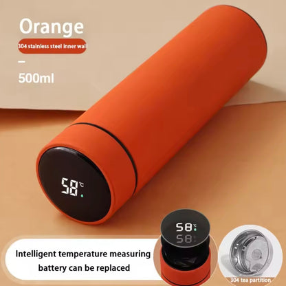 Thermoskanne mit Themperaturanzeige Orange
