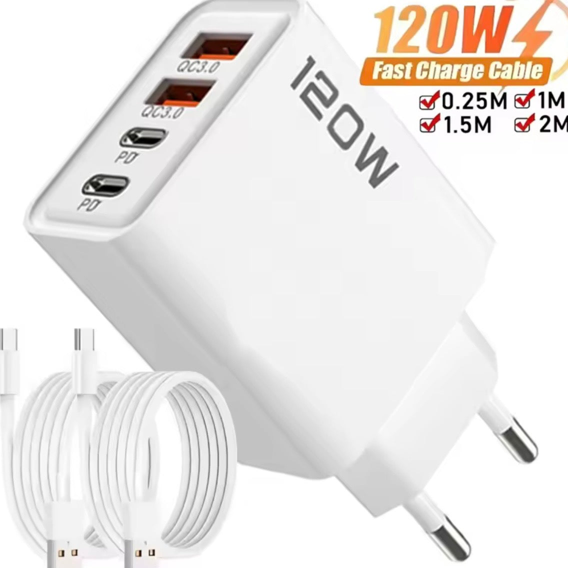 120W 4 Port USB Typ C Ladegerät