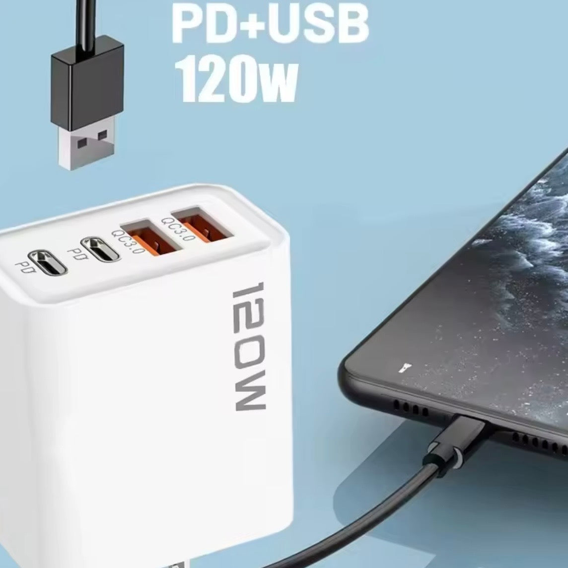 120W 4 Port USB Typ C Ladegerät