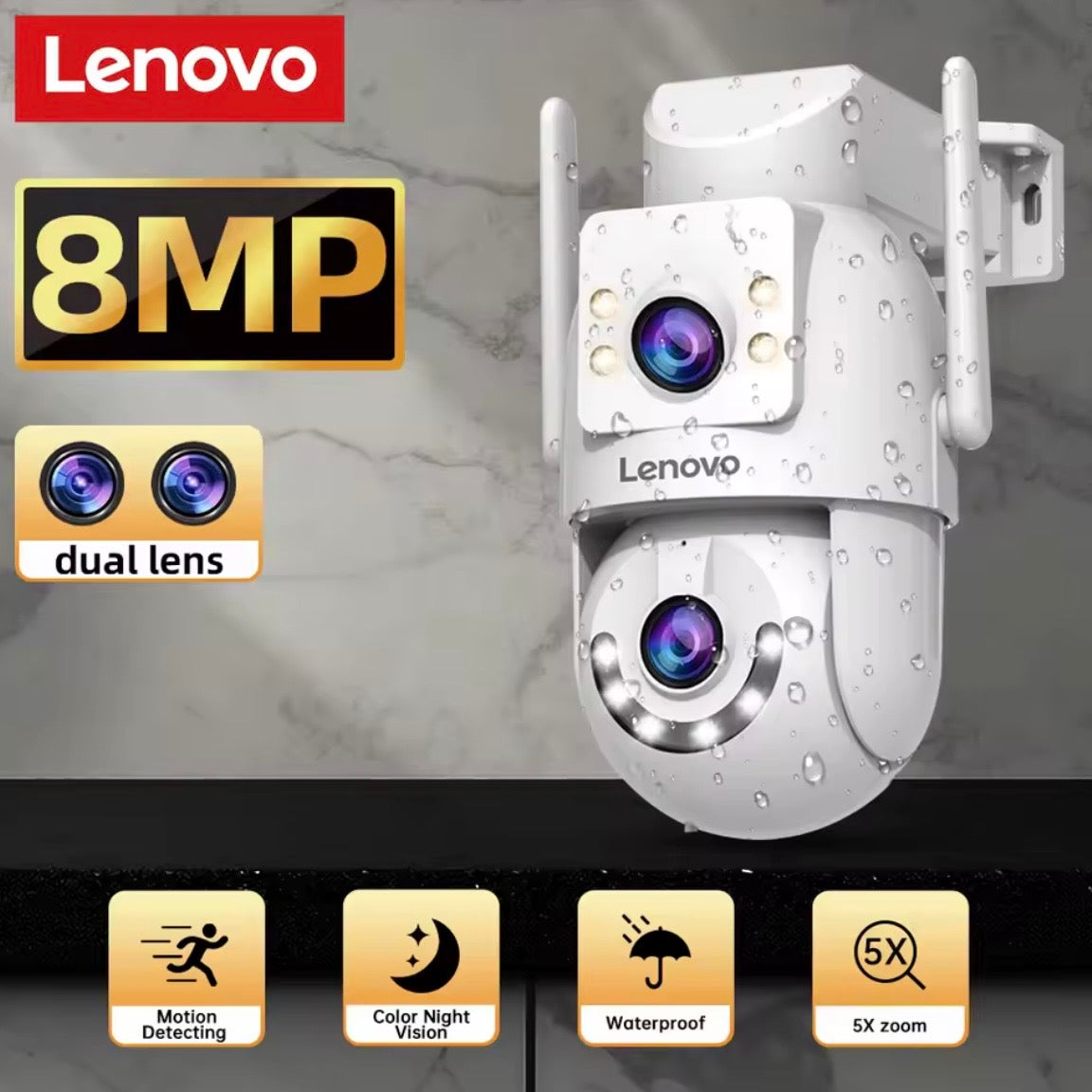 Lenovo 8MP HD Outdoor Überwachungskamera