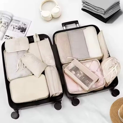 9 Teiliges Set Reise Aufbewahrungstaschen Organizer