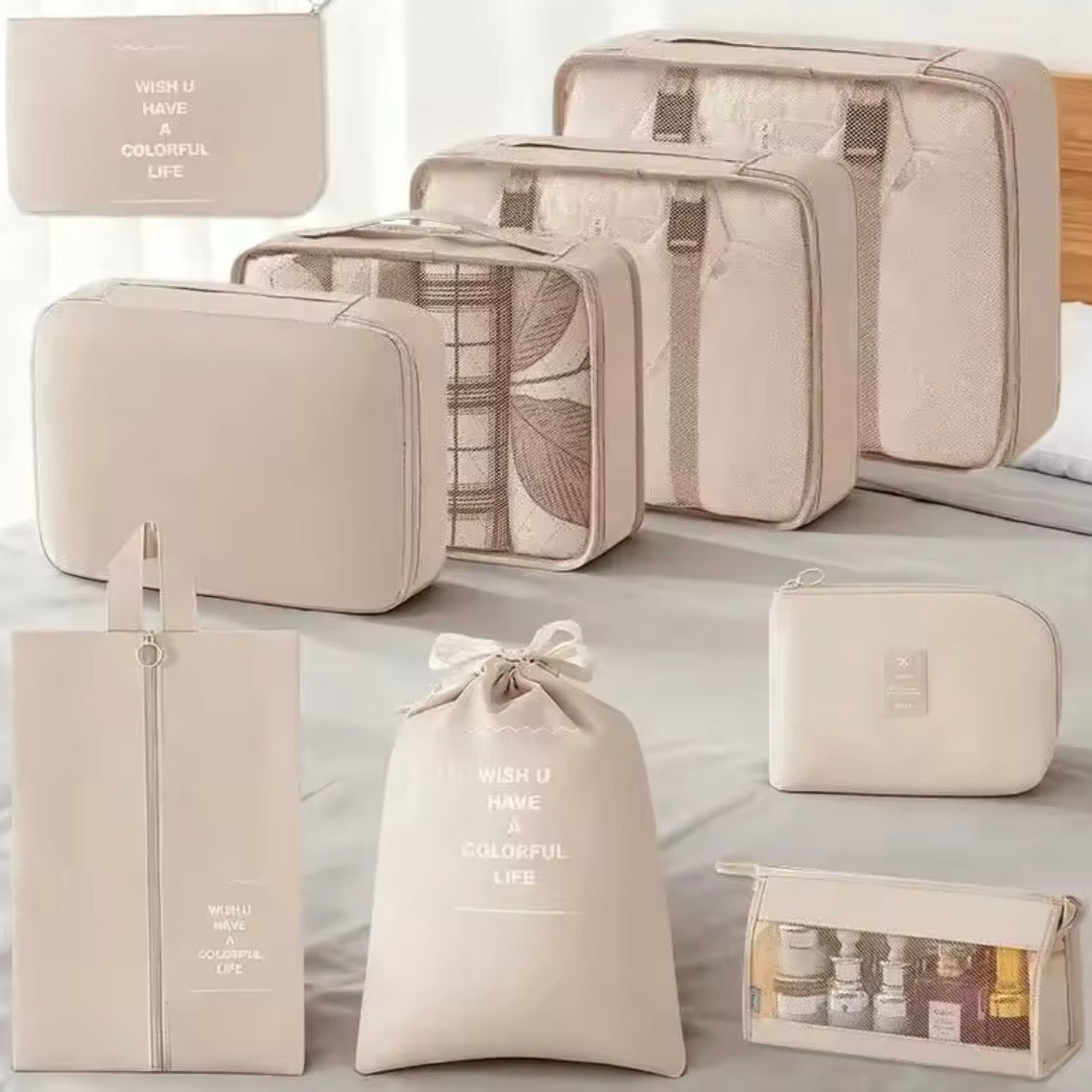 9 Teiliges Set Reise Aufbewahrungstaschen Organizer
