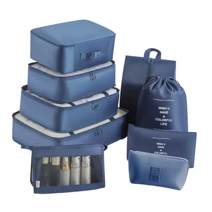 9 Teiliges Set Reise Aufbewahrungstaschen Organizer