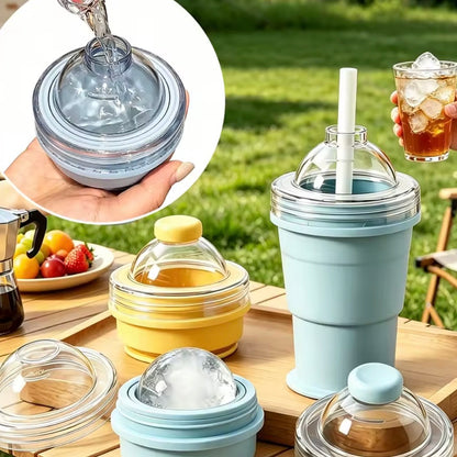 Faltbarer 2 in 1 Silikon Eisballbecher