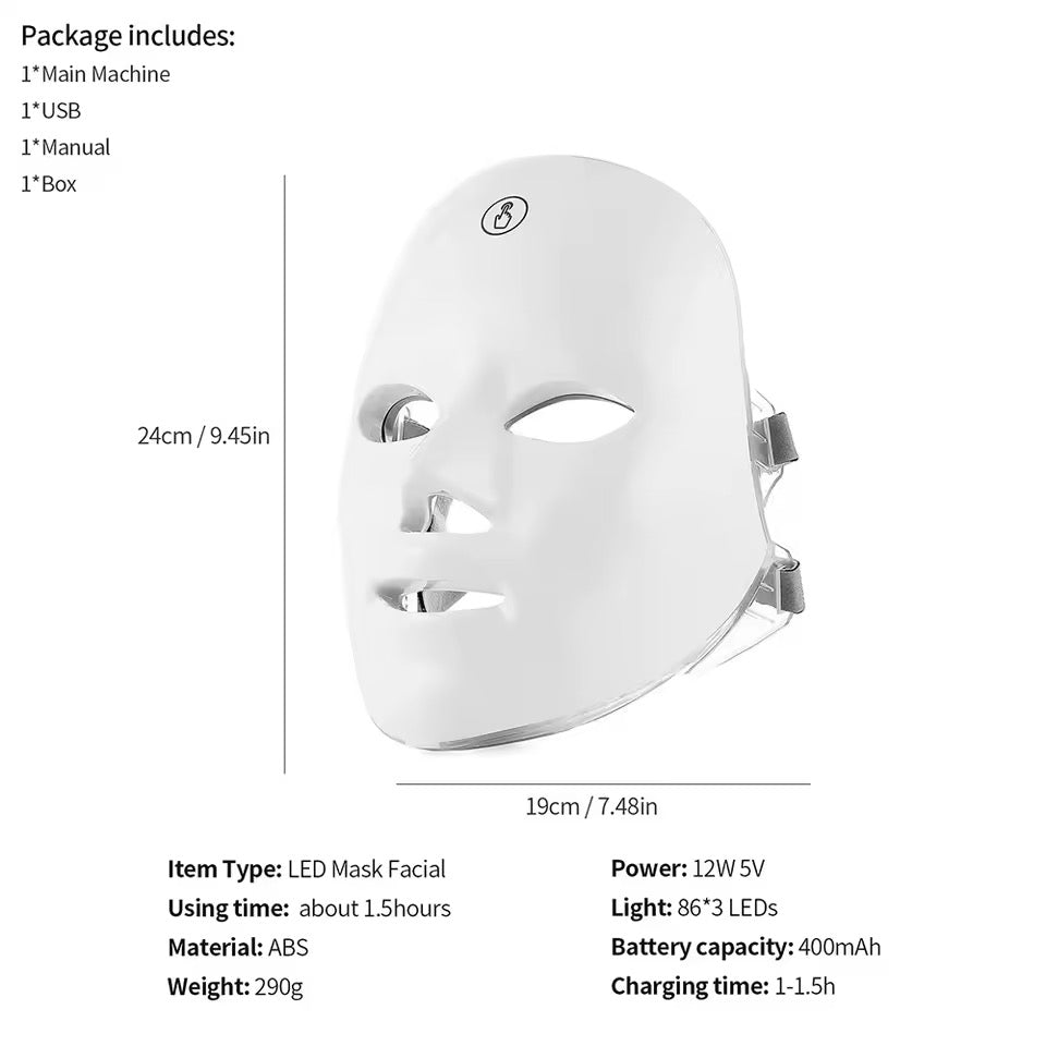 Wiederaufladbare Rot Licht LED Gesichtsmaske