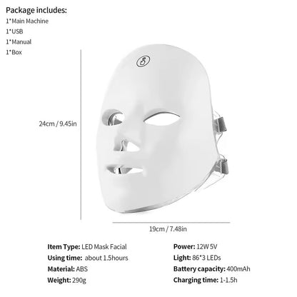 Wiederaufladbare Rot Licht LED Gesichtsmaske