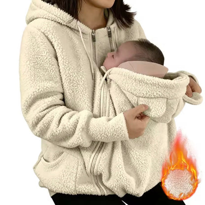 Känguru Plüsch Umstandsmantel für Mutter und Baby