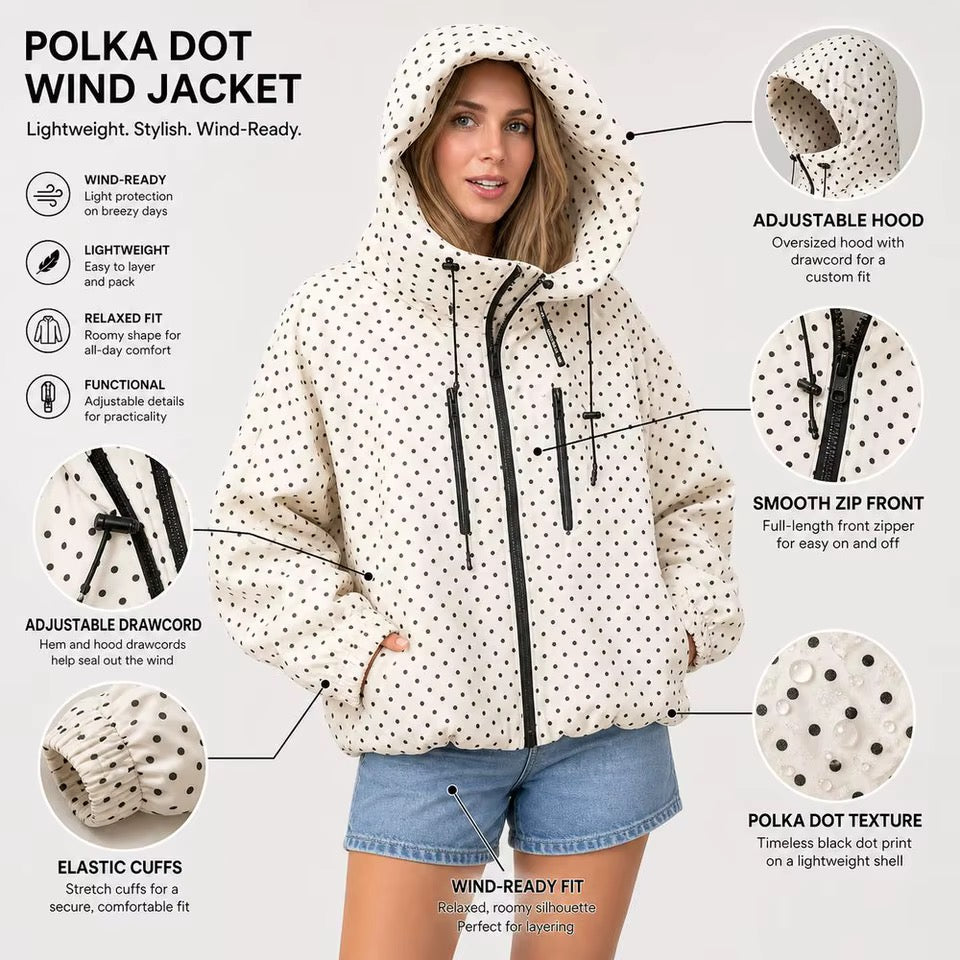 Gepunktete Windjacke