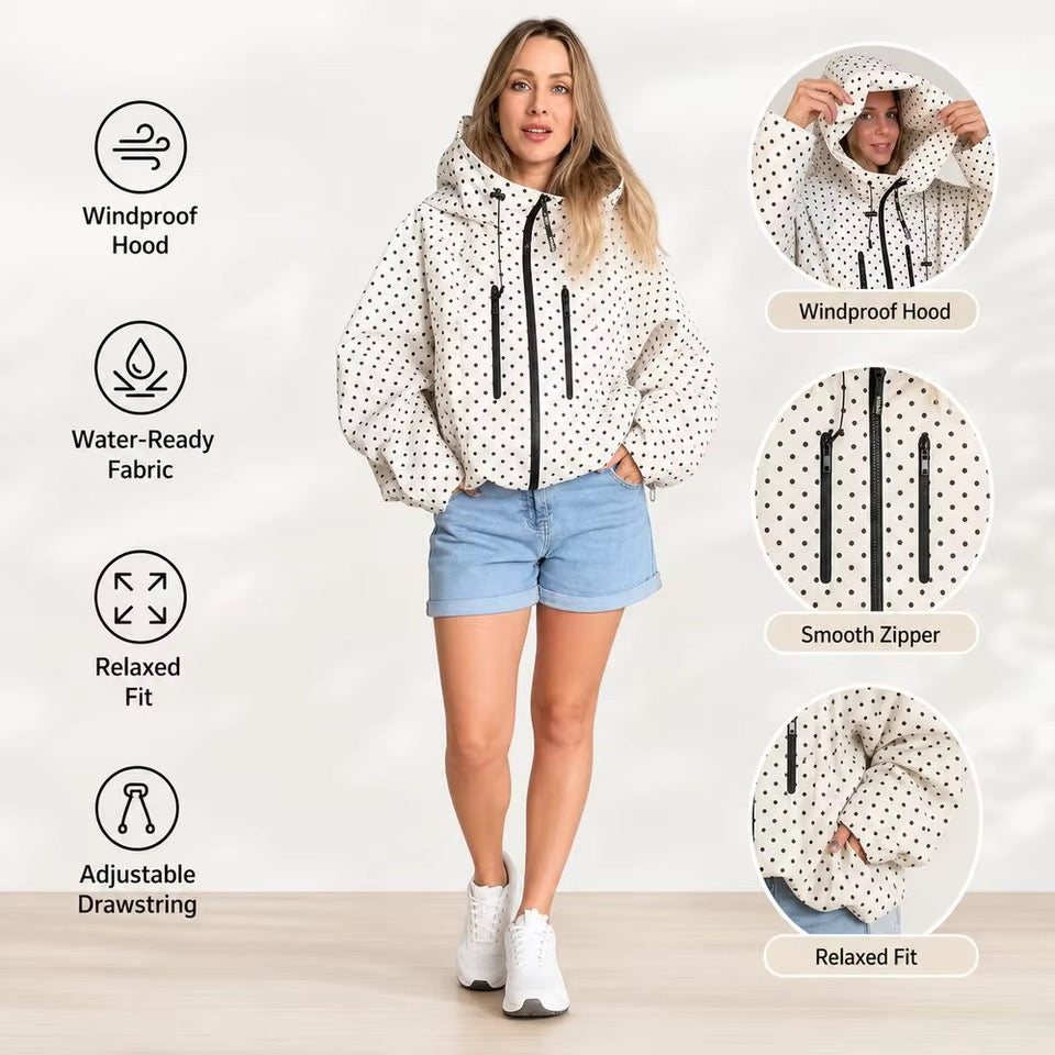Gepunktete Windjacke
