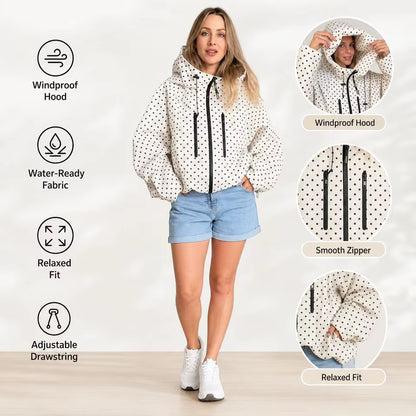 Gepunktete Windjacke