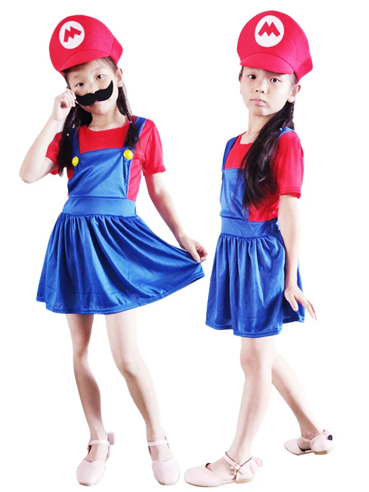 Mario und Luigi Kostüm Mädchen Mario