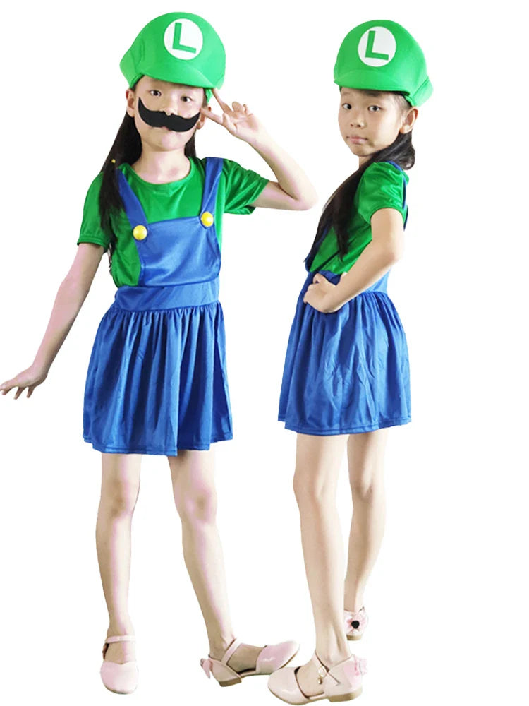 Mario und Luigi Kostüm Mädchen Luigi