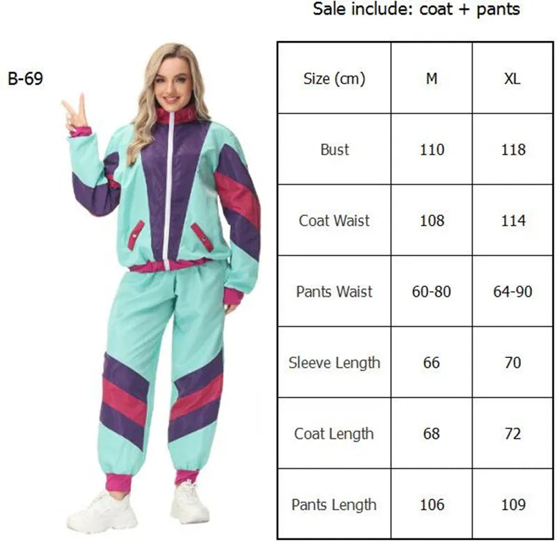 80er Jahre Kostüm Blau Violett Damen