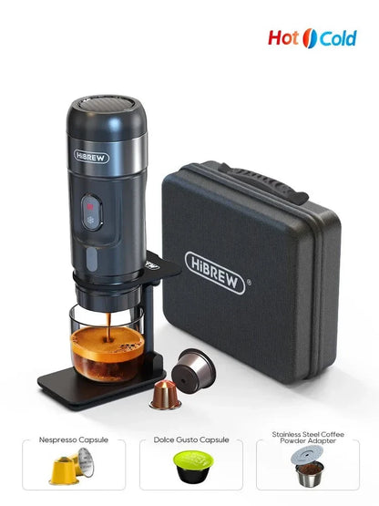 Kaffeemaschine für unterwegs, zum Reisen, Kapsel oder Pulver Kaffee