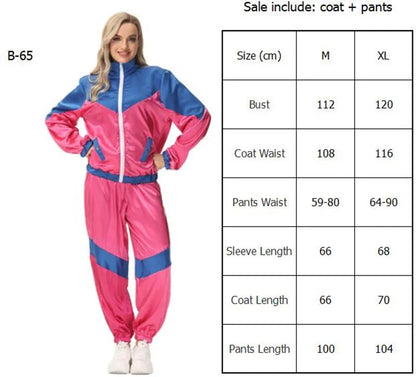 80er Jahre Kostüm Blau Pink Damen