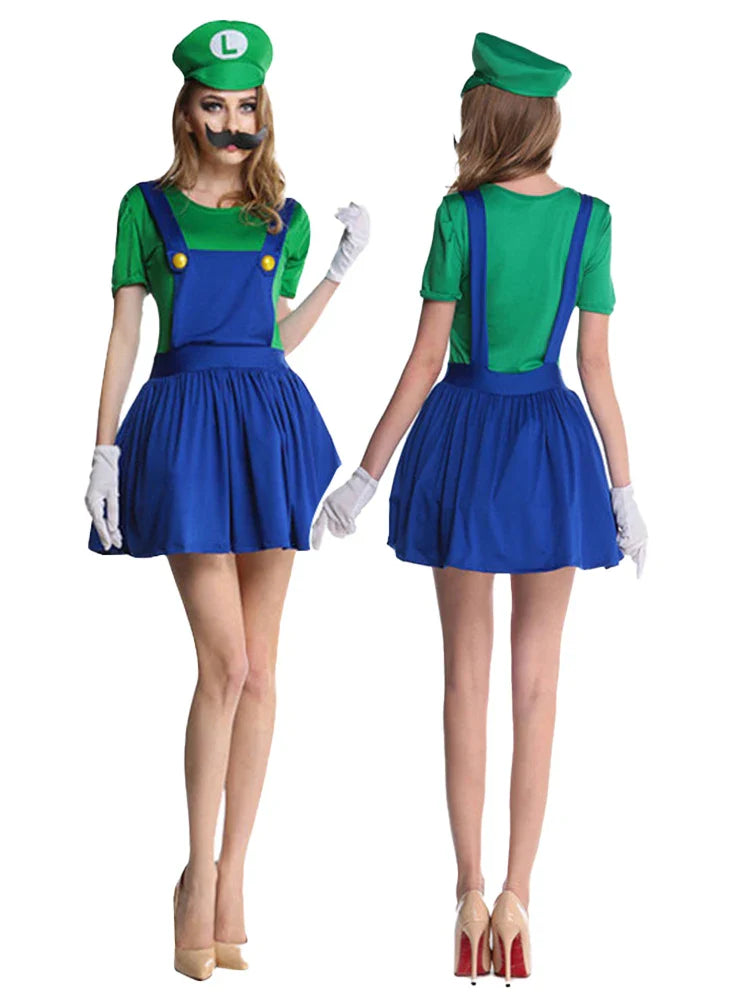 Mario und Luigi Kostüm Damen Luigi