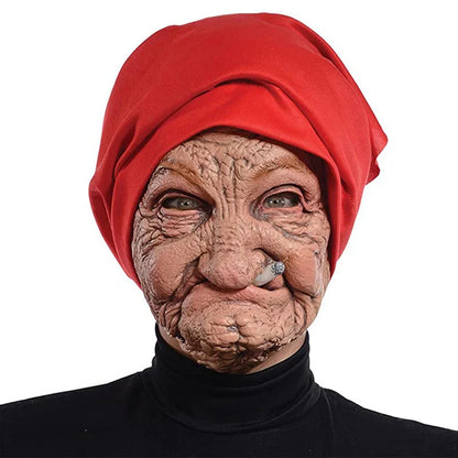 Alte Rauchende Frau Maske Smoking Granny